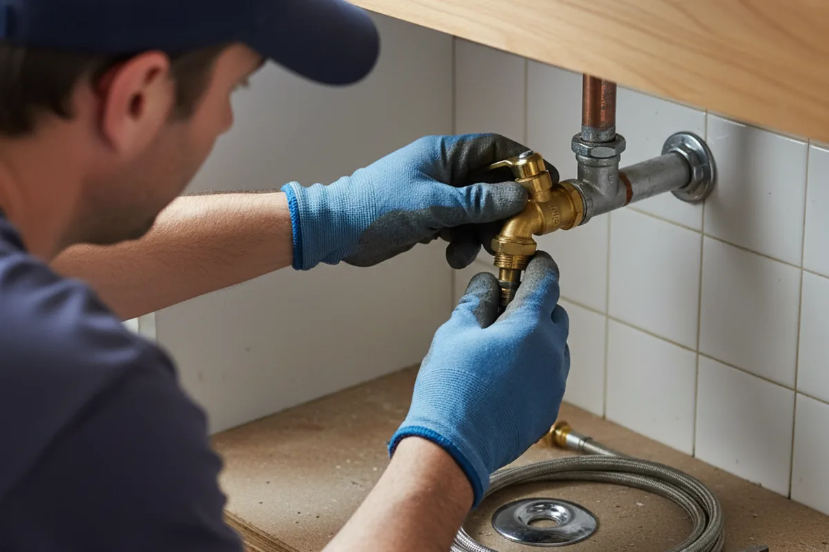 Shutoff valve and fitting work during Emergency Plumbing in Mexico